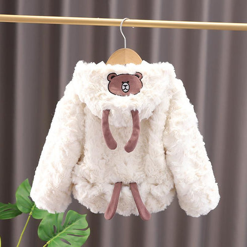 Winter children with velvet coat